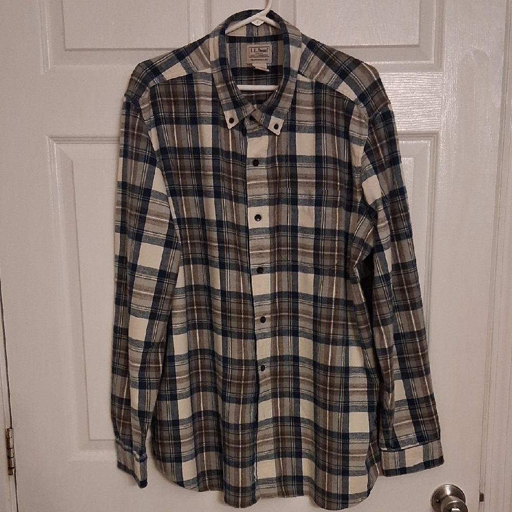 L.L. Bean Thick Plaid Flannel  Button-Down